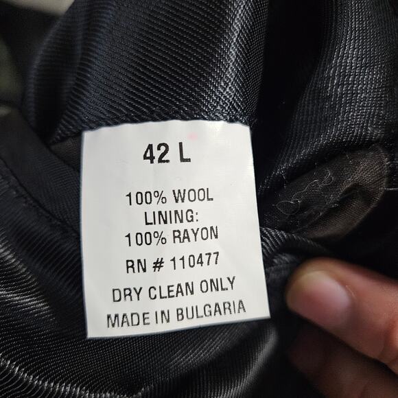 Virany 100% Wool Sz 42 Large Black Mens Overcoat - Picture 12 of 12